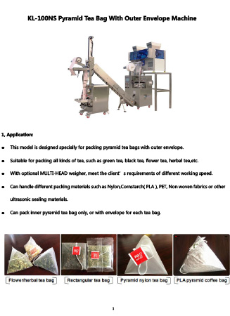 Pyramid Tea Bag With Outer Envelope Machine KL-100NS